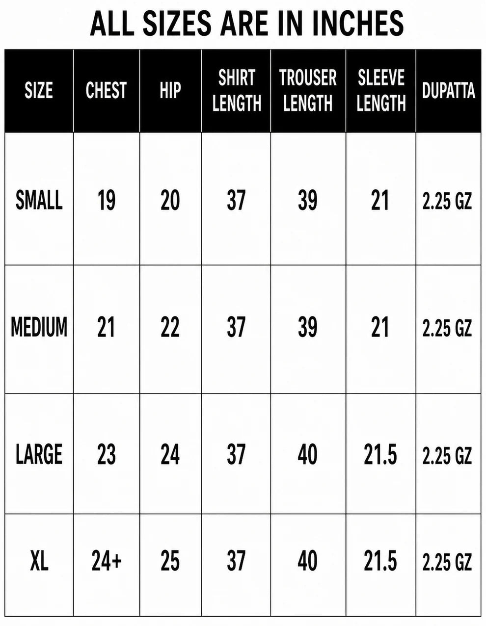 Size Chart