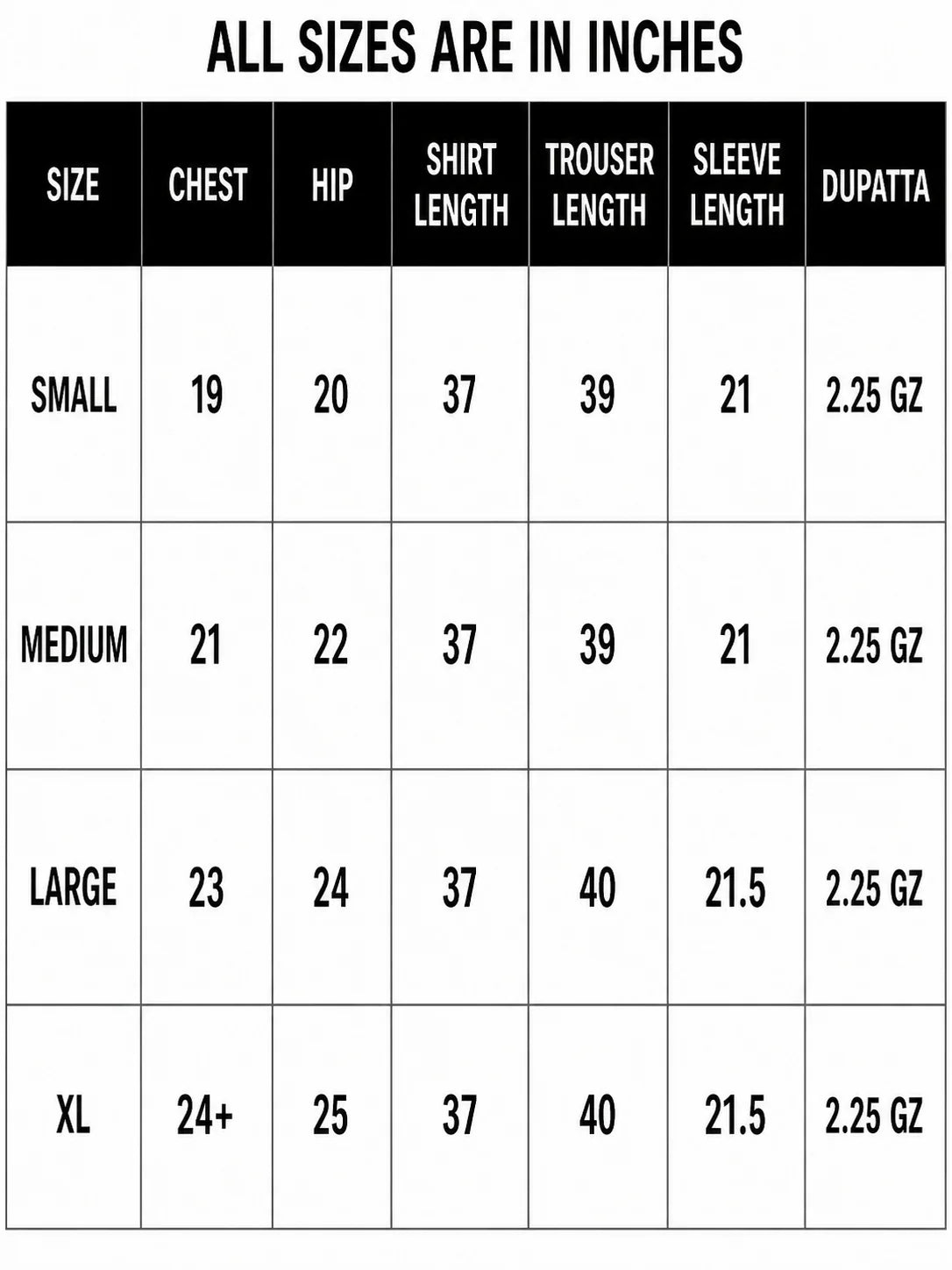 Size Chart