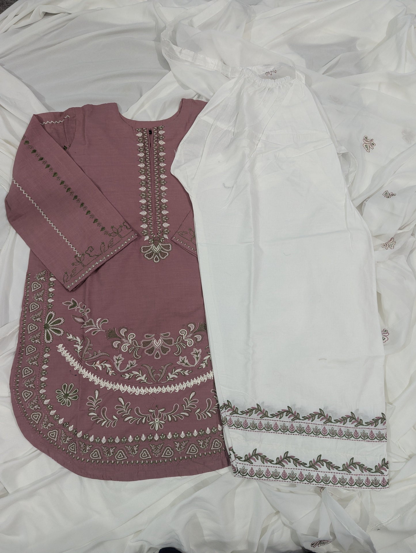 COFFEE DRESS 3 PC EMBROIDERY