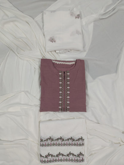 COFFEE DRESS 3 PC EMBROIDERY