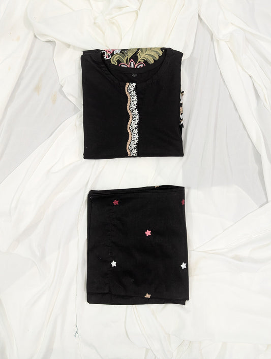 MULTI BLACK 2 PC EMBROIDERY